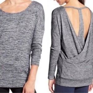 Athleta Pose gray layered long sleeves top